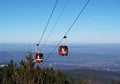 Cable car ski lift. Borovets, Bulgaria Royalty Free Stock Photo