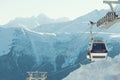 Cable car at ski resort Arkhyz Royalty Free Stock Photo