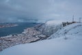 Cable car station above Tromso Royalty Free Stock Photo