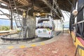 Cable car station at Chicamocha National Park, tourists place in Colombia