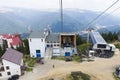 The cable cart station from level 1400 meters Royalty Free Stock Photo