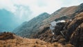 Cable car station overlooking valley on Wugong Mountain in Jiangxi, China