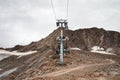 Cable Car in Swiss Alps over beautiful mountain landscape, Switzerland in Europe, beautiful ice and rock landscape Royalty Free Stock Photo