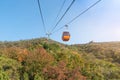 Cable car taking visitors up to the Mutianyu section of the Great Wall of China located in Huairou Country northeast of Central B