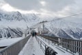 Cable car to Brevent, Snowy Chamonix Mont Blanc Royalty Free Stock Photo