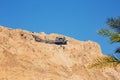 Cable Car to Masada -the ancient jewish fortress on Judaean Desert overlooking the Dead Sea Israel Royalty Free Stock Photo