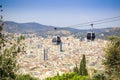 Cable car to Montjuic hill, Barcelona, Spain