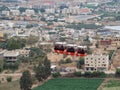 Cable car to the Mount of Temptations, Jericho, West Bank Royalty Free Stock Photo