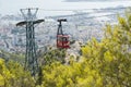 Cable car in Toulon, France, takes tourist to the Mont-Faron hill Royalty Free Stock Photo