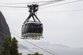 Rio de Janeiro; Brazil - February, 12, 2019: Cable car with tourists traveling to Sugarloaf mountain