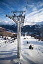 Cable-car tower in alps Royalty Free Stock Photo