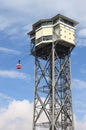 Cable car tower in Barcelona Royalty Free Stock Photo