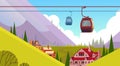 Cable Car Transportation Rope Way Over Mountain Hill Village Background Royalty Free Stock Photo