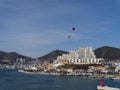 Cable car under the bay of Yeosu city