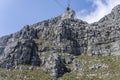 cable car upper station on steep cliffs of eastern slopes of Table Mountain, Cape Town Royalty Free Stock Photo