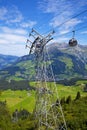 Cable car in the village of Engelberg