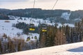 Cable cars, gondolas of the Planai West in Planai & Hochwurzen - skiing heart of the Schladming-Dachstein, Austria