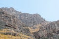 Cable cars passing by each other on Table Mountain Royalty Free Stock Photo