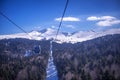 The cable cars at the Uludag Winter Tourism Center