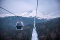 The cable cars at the Uludag Winter Tourism Center