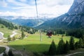 Cable cars or Ski lifts at Alta Badia. Italian Dolomites, Corvara in Badia Royalty Free Stock Photo