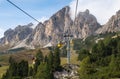 Cable cars or Ski lifts at Alta Badia. Italian Dolomites, Corvara in Badia