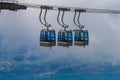 Cable cars to peak of Niederhorn mountain in Switzerland