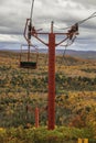 Cable chair lift tower at Copper peak in Michigan upper peninsula