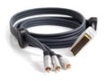 Cable for connection to audio and video equipment Royalty Free Stock Photo