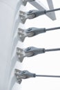 Cable connector for construction steel bridge Royalty Free Stock Photo