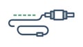 Cable with connector outline icon, represents technology connection , vector design Generative AI Royalty Free Stock Photo