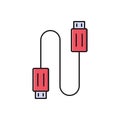 Cable vector flat color icon Royalty Free Stock Photo