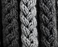 Cable Knit Fabric Texture: Dark Grey, Light Grey Royalty Free Stock Photo