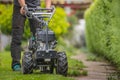 Cable laying machine with an operator Royalty Free Stock Photo