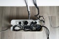Cable Management Box With Cables On Floor Royalty Free Stock Photo