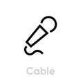 Cable microphone icon. Editable line vector. Royalty Free Stock Photo