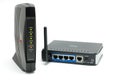 Cable modem and router Royalty Free Stock Photo