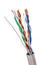 Network Cable CAT5 on white Royalty Free Stock Photo