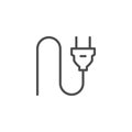 Cable plug line outline icon