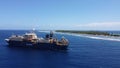 Cable ship sailing near Fiji Royalty Free Stock Photo