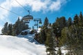 Cable ski lifts in Mayrhofen ski resort, Austria