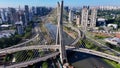 Famous Cable Stayed Bridge At Downtown Sao Paulo Brazil. Royalty Free Stock Photo