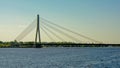 cable-stayed bridge that crosses the Daugava river in ,Riga, Latvia Royalty Free Stock Photo