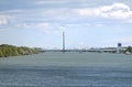 Cable-stayed bridge through the Danube in Vienna