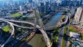 Famous Cable Stayed Bridge At Downtown Sao Paulo Brazil. Royalty Free Stock Photo
