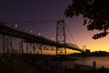 Cable-stayed bridge Hercilio Luz in Florianopolis, Santa Catarina, Brazil