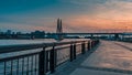 The cable-stayed Bridge Millennium in Kazan, Tatarstan, Russia Royalty Free Stock Photo