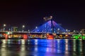 Cable-stayed bridge in the night Royalty Free Stock Photo