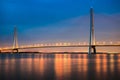 Cable stayed bridge at night Royalty Free Stock Photo