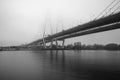 Cable-stayed bridge in Saint Petersburg. Bridge over Neva river in Saint-Petersburg, Russia Royalty Free Stock Photo